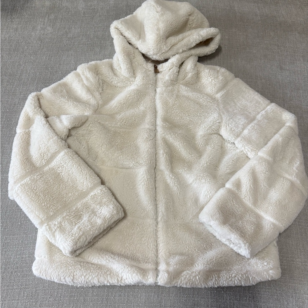 Ci Sono Cream Plush Hooded Outerwear